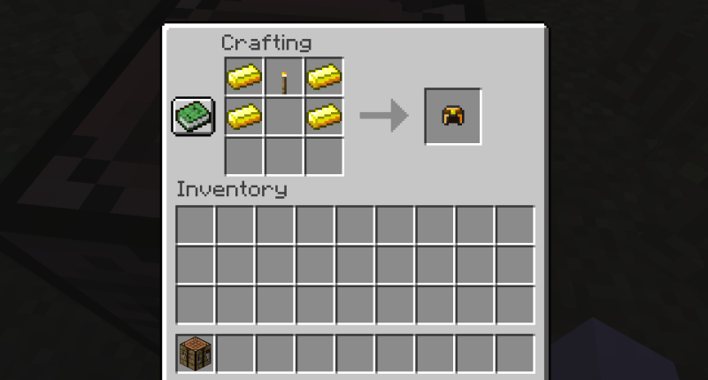 It is crafted with 4 Gold ingots and 1 Torch.