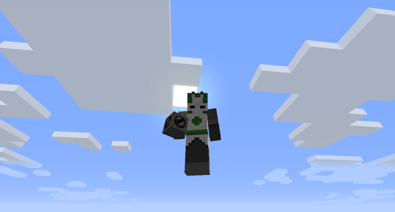 A player holding the Gravel Converter A player holding the Gravel Converter