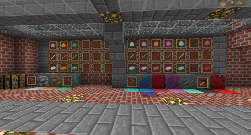 Ores, ingots, rods, dust and blocks from this mod