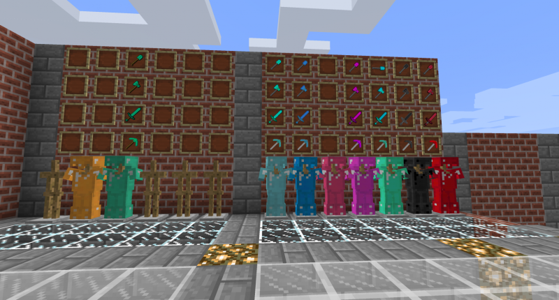 Sending from the first photo armor and tools from those ores