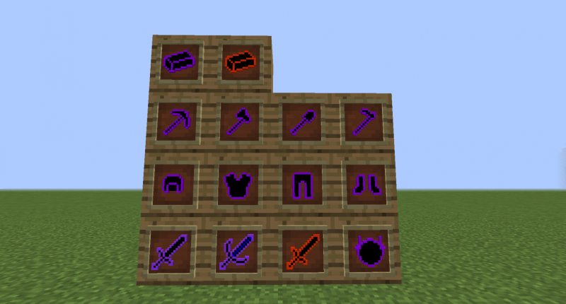 Items in the mod.