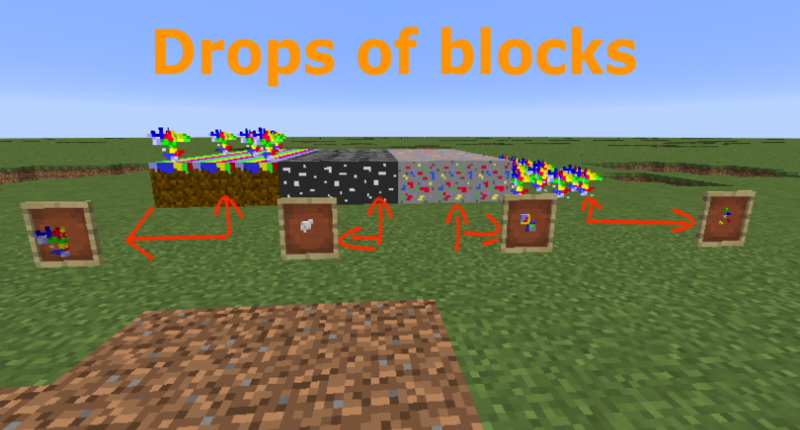 Some blocks and their drops.