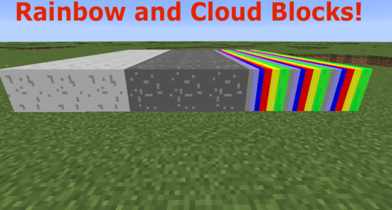 New Hardened cloud, cloud, and rainbow blocks.