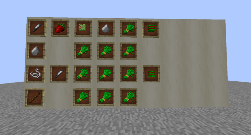 This is the custom mod items and blocks and crafting