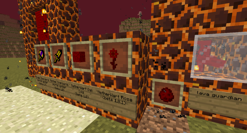 The items/blocks and the new mob, the Lava Guardian of the mod(beta 1.8 and beta 1.8.1)