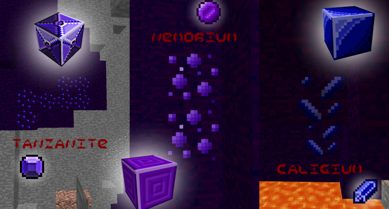 Three new Ores, and their respective block! (this mod should be called Three mod XD)