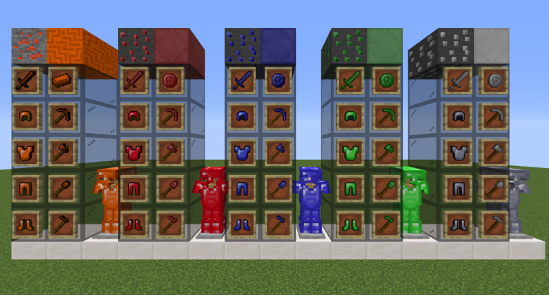 The all armor and ores of the mod.