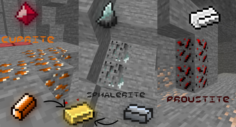 Again 3 new ores in 2.0! Guess where does the version's name come from.