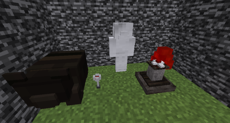 Panda and Piglin Statue, Glass of Blood, Blood Cake, Vampire Altar