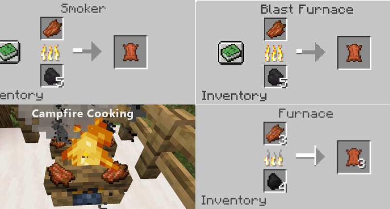 Using just the furnace in 1.12.2. Use all 4 methods in 1.14.4.