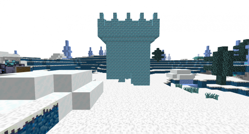 A frozen tower with Frigid Soldiers guarding it on the left.