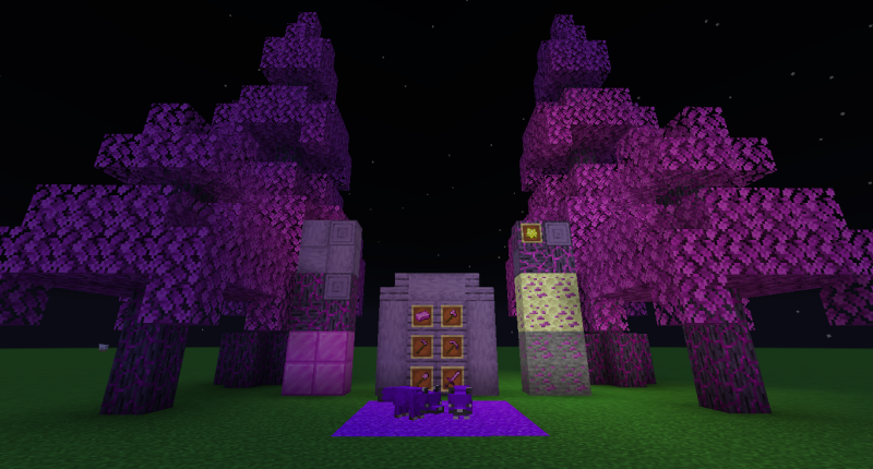 All of the items, mobs and blocks (night)