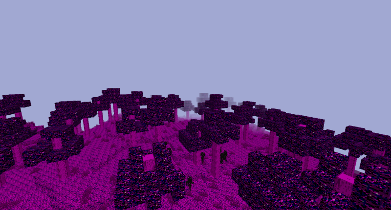 Many biomes can be found in the Distorted Dimension. Some are lush and gorgeous...