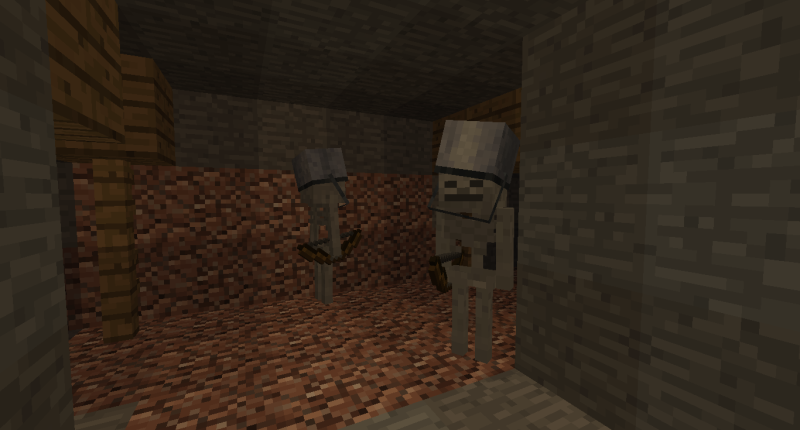 Buckets on the Skeleton at the mineshaft