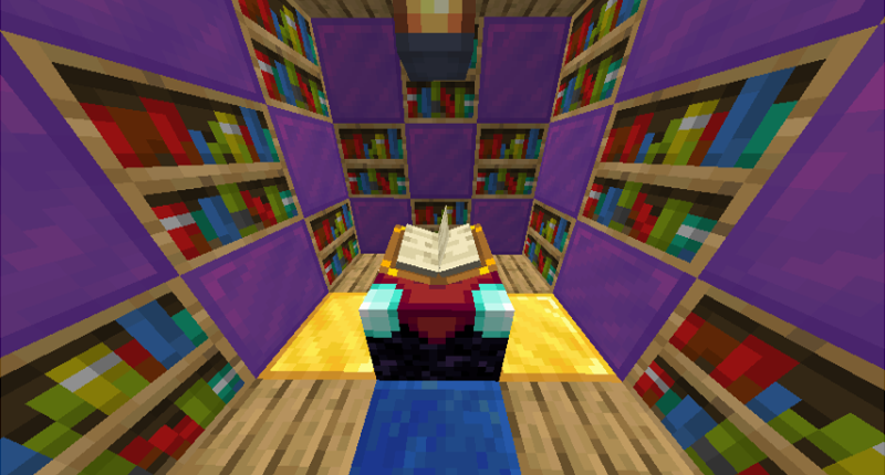 Amethyst being used as bookshelf.