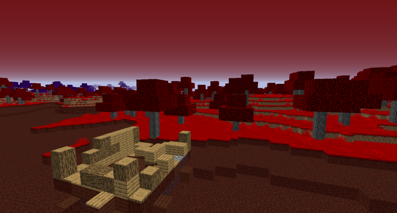 The Crimson Biome, with an abandoned house