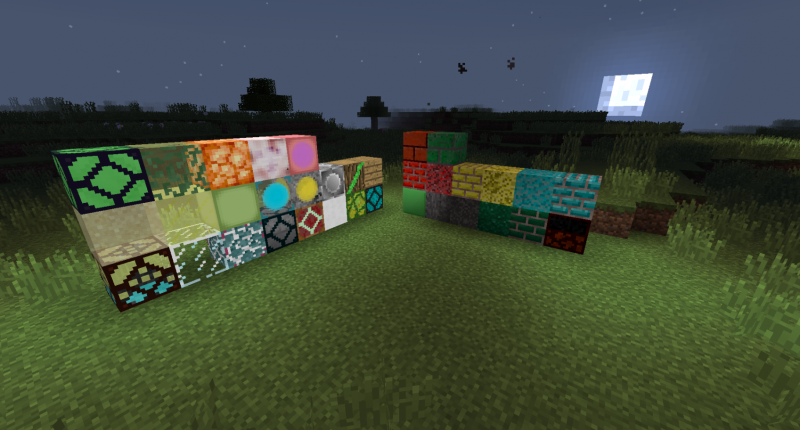 Some light source blocks and normal blocks