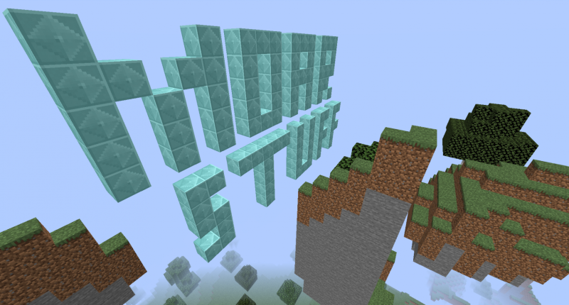 High up in the sky crystal blocks spelling MOARSTUFF