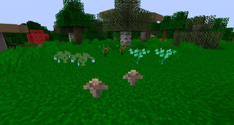 Plants that generate both in the overworld and in the new dimension.