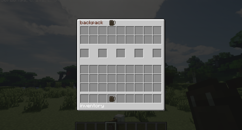 shows the GUI of the backpack.