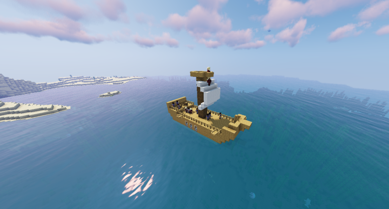 Find a pirate ship with treasure and boss! (Someone saw the shark and the jellyfish?)