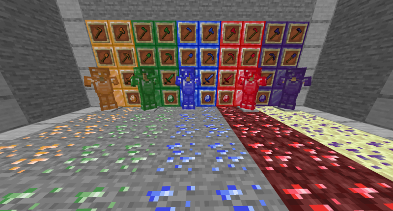 New types of diamonds, blocks, armor, and tools.