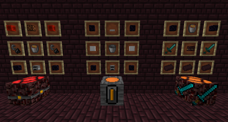 The crafting recipes for the machines.