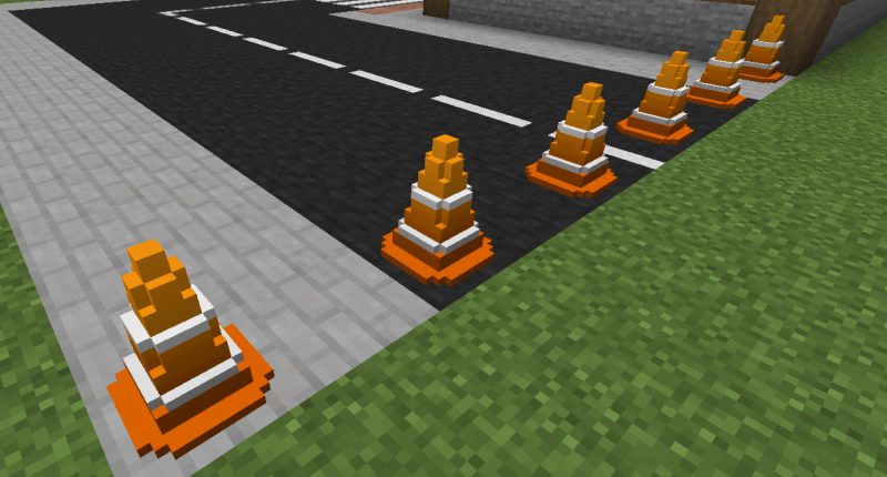 Traffic Cones and Pavement