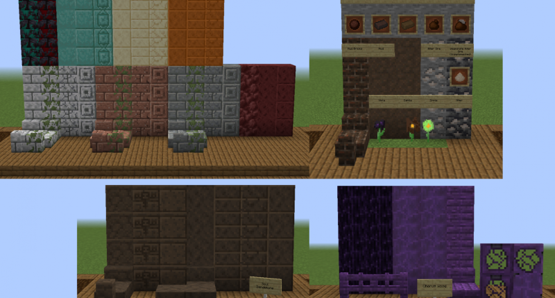 New Variants of Vanilla Blocks, Mud Blocks, Soul Sandstone, & Chorus Wood Blocks