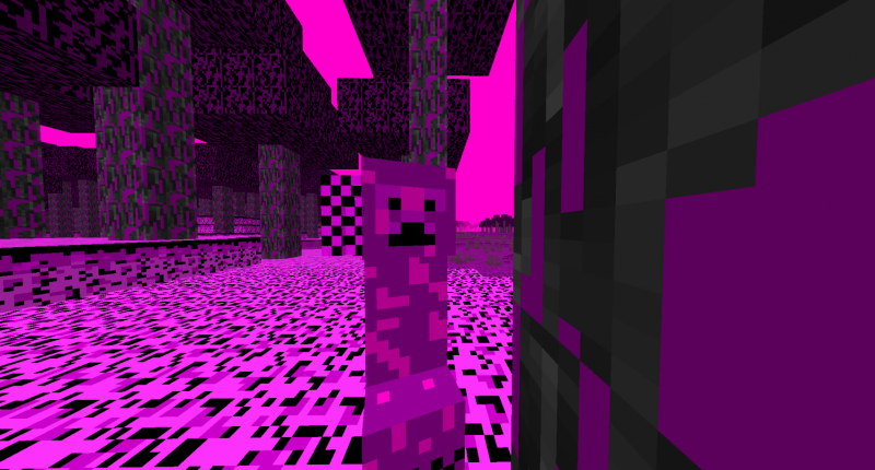 This is the Glitched Creeper they are faster and scarier then a normal creeper 