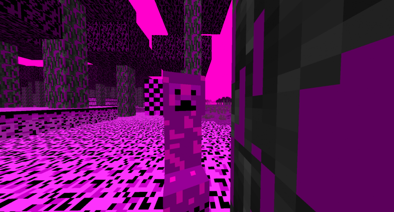 This is the Glitched Creeper they are faster and scarier then a normal creeper