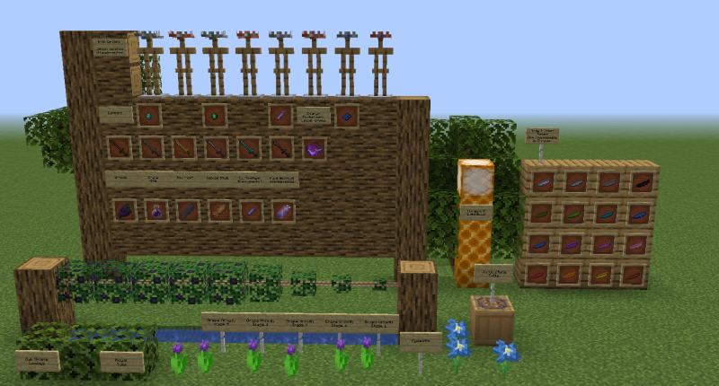 New things added in 0.002.0021; Lancers, Charge Enchantment, Flower Breeding, New Horticulture Workstation & Grapes!