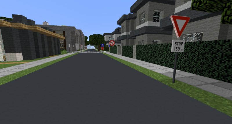 Residential street with intersection