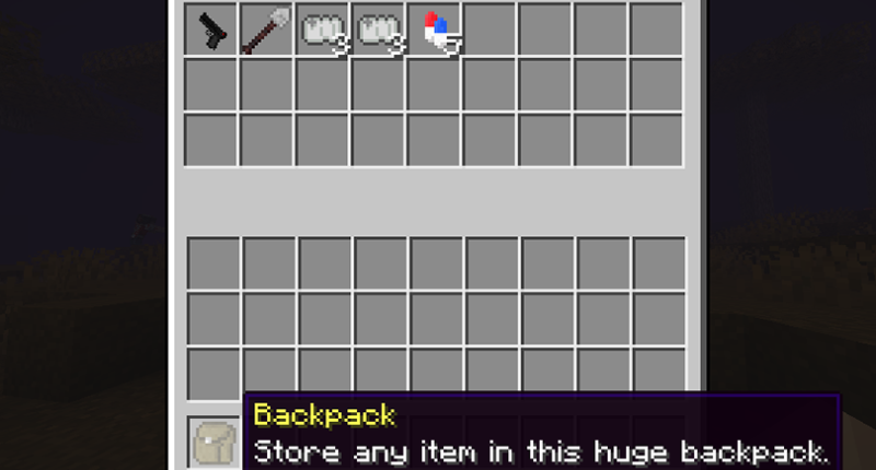 The backpack can hold up to 27 items.