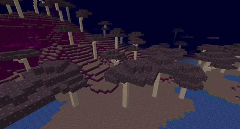This picture shows a new biome called: Ominus Fungus Forest.
