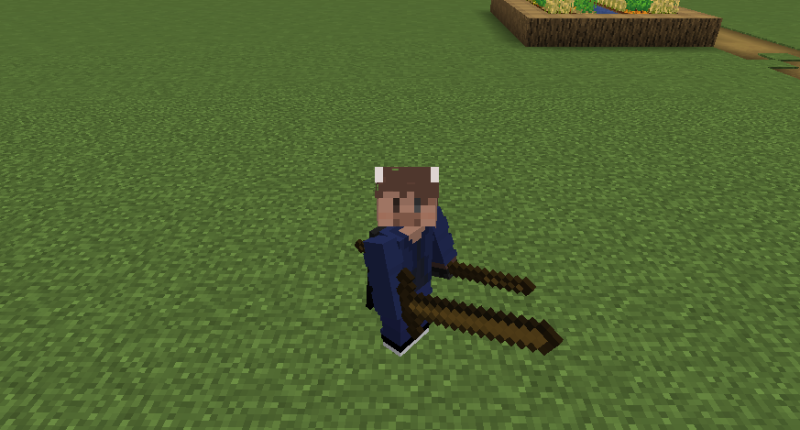 (IN DEVELOPMENT) long weapons crafted with staff (left hand) such as the greatsword (right hand)