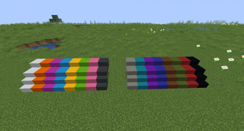 All blocks the mod added plus the vanilla concrete blocks