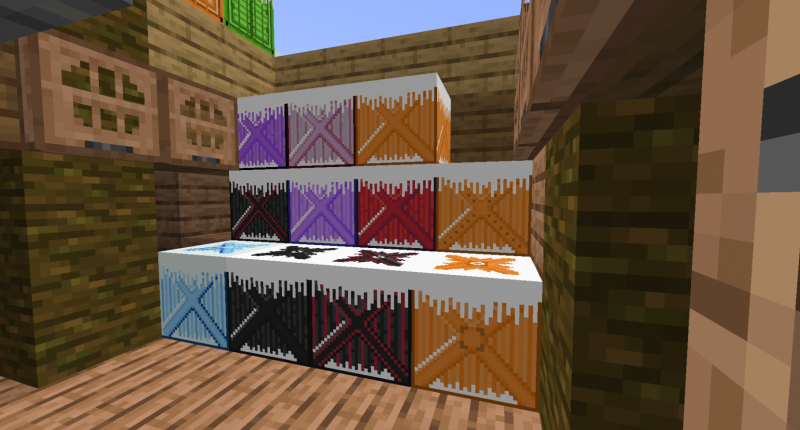 11 Crates with snow