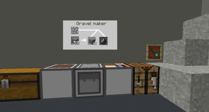 Gravel maker with GUI and blocks that can be used for making concrete powder