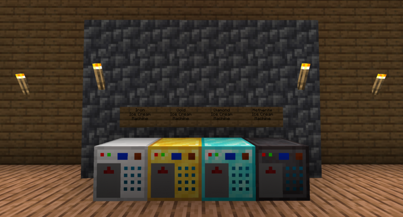 New Ice Cream Machine textures, including the new Netherite Ice Cream Machine