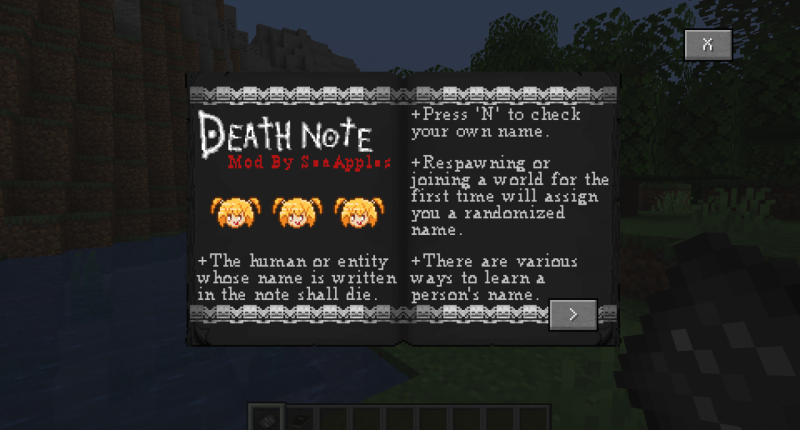 The rules sheet; explains various details about the mod when used in-game