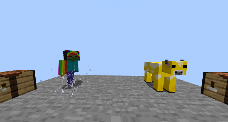 Some new mobs (MCreator still has bugs and for some reason one of the bugs made the Omega Zombie have 1 Leg and 1 Arm)