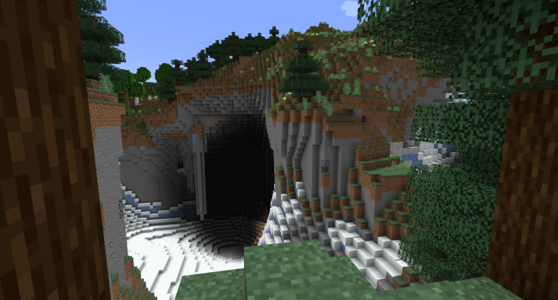 Outside View of Icy Caves