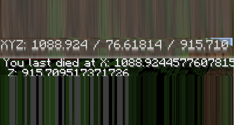 The result of /tpdeathcoords or the Coordinates warper! Near perfect accuracy!