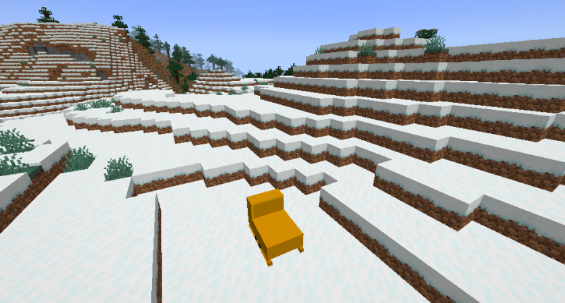 The sled that goes super fast in snow biomes