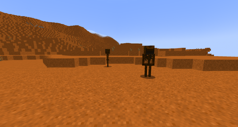 Red desert with desert skeletons