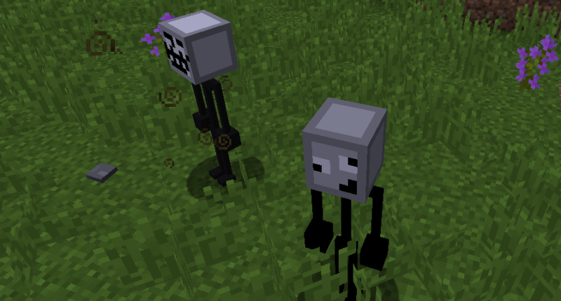 A Stick Troll and a Derpy. Rocks and flowers depicted are from Biomes 'o' Plenty and No Tree Punching.