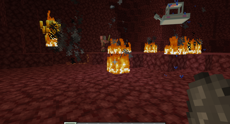 UFO friend attacking blazes in the nether!