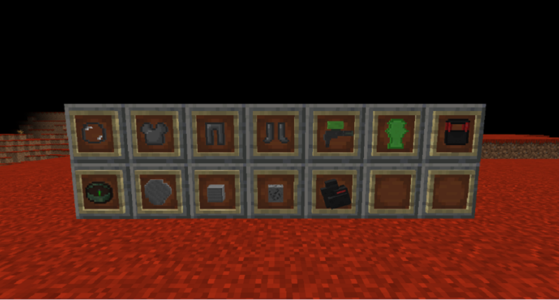 All blocks and items in the mod (It's also the thumbnail without text and blur).