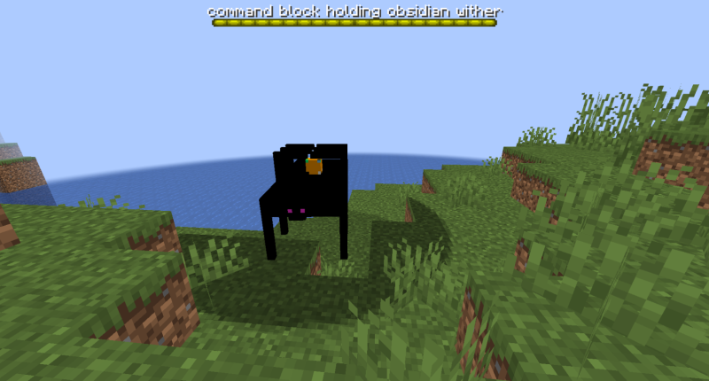 command block holding obsidian wither